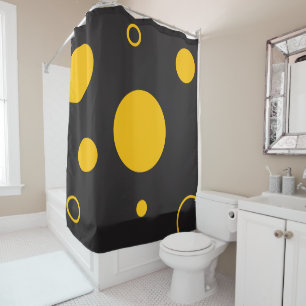 Yellow Polka Dot Shower Curtain