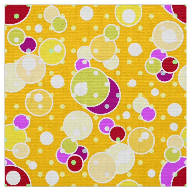 Yellow polka dot, yellow, multi-coloured fabric (Swatch)