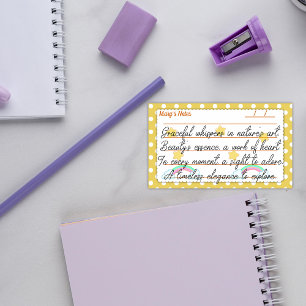 Yellow polka dots, cute stars & rainbows 10" x 6" post-it notes