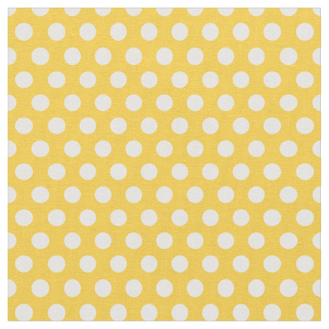 Yellow Polka Dots Fabric (Close Up)