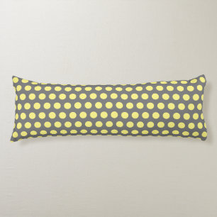 Yellow Polka Dots Grey Grey Custom Colours Cool Body Pillow