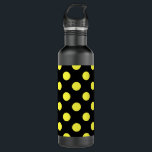 Yellow polka dots on black backgound 710 ml water bottle<br><div class="desc">Yellow polka dots on black backgound</div>