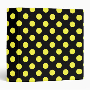 Yellow polka dots on black backgound binder
