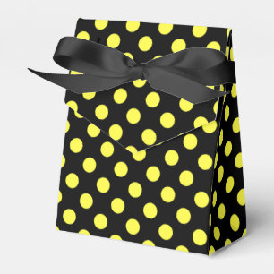 Yellow polka dots on black backgound favor box