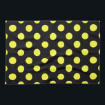Yellow polka dots on black backgound kitchen towel<br><div class="desc">Yellow polka dots on black backgound</div>