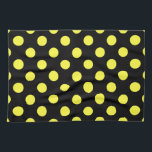 Yellow polka dots on black backgound kitchen towel<br><div class="desc">Yellow polka dots on black backgound</div>