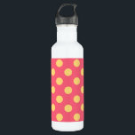 Yellow polka dots on coral 710 ml water bottle<br><div class="desc">Yellow polka dots on coral</div>
