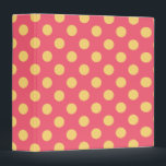 Yellow polka dots on coral binder<br><div class="desc">Yellow polka dots on coral</div>
