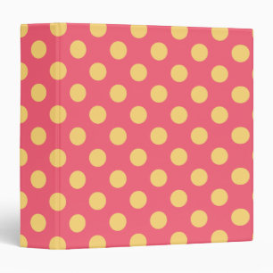 Yellow polka dots on coral binder
