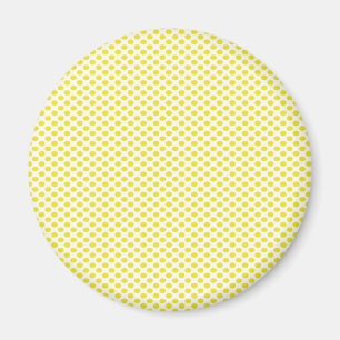 Yellow Polka Dots on White Magnet