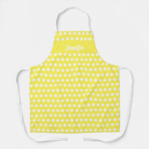 Yellow Polka Dots Personalized Baking Apron