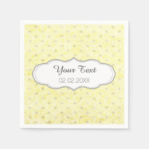 yellow polka dots personalized wedding napkins