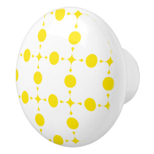 Yellow Polka Dots, Polka Dot Pattern, Dots, Dotted Ceramic Knob