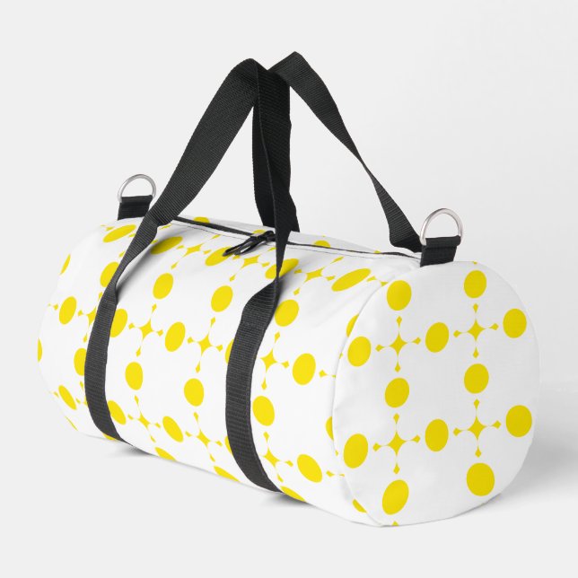 Yellow Polka Dots, Polka Dot Pattern, Dots, Dotted Duffle Bag (Left Corner)