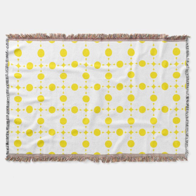 Yellow Polka Dots, Polka Dot Pattern, Dots, Dotted Throw Blanket (Front)