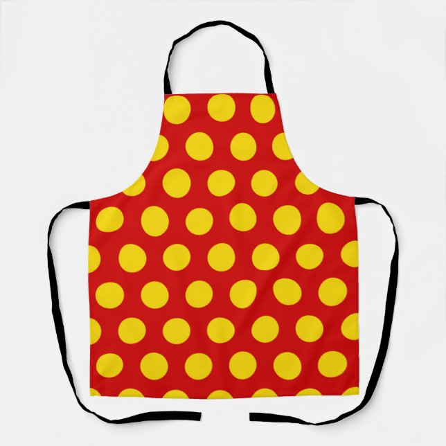 yellow polka dots red apron (Front)