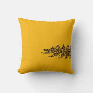 Yellow Polka Dots Retro Art Design Abstract Pillow
