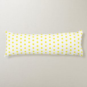Yellow Polka Dots White Custom Colours Cute Pretty Body Pillow