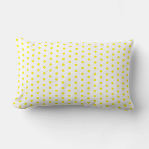 Yellow Polka Dots White Custom Colours Cute Stylis Lumbar Pillow