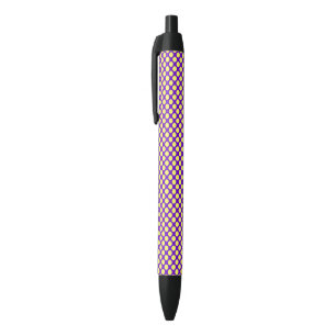 Yellow Polka Dots With Purple Background Black Ink Pen