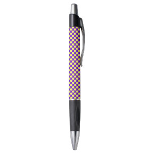 Yellow Polka Dots With Purple Background Pen