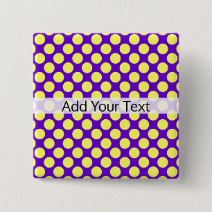 Yellow Polka Dots with Purple Background STaylor 2 Inch Square Button