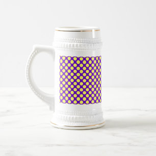 Yellow Polka Dots with Purple Background STaylor Beer Stein