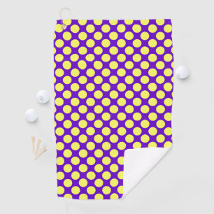 Yellow Polka Dots with Purple Background STaylor Golf Towel