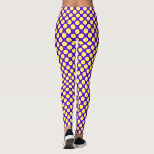 Yellow Polka Dots with Purple Background STaylor Leggings