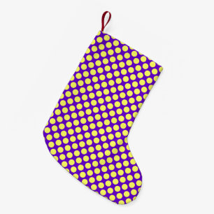Yellow Polka Dots with Purple Background STaylor Small Christmas Stocking