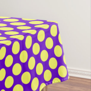 Yellow Polka Dots with Purple Background STaylor Tablecloth