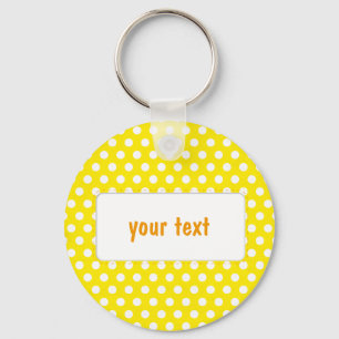 Yellow Polkadot Keychain