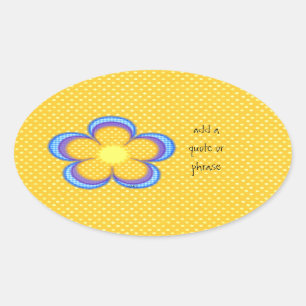 Yellow Polkadot Oval Sticker