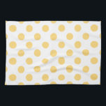 Yellow polkadots kitchen towel<br><div class="desc">Yellow polkadots on white background</div>