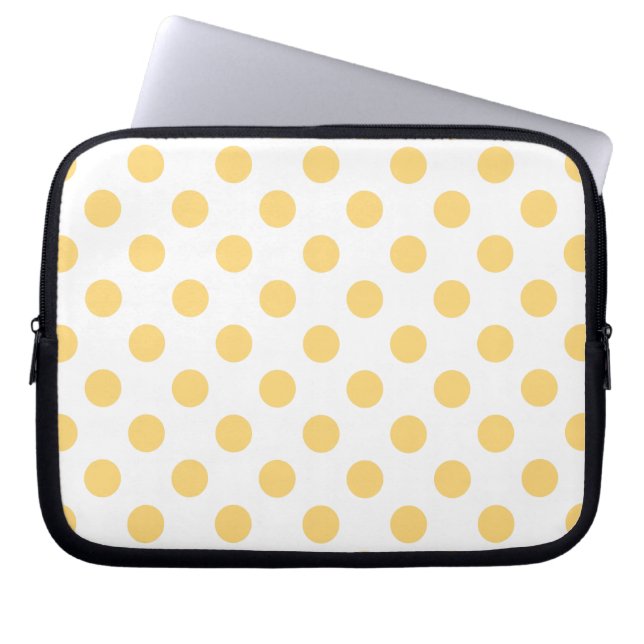Yellow polkadots laptop sleeve (Front)