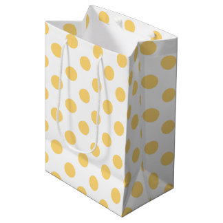 Yellow polkadots medium gift bag