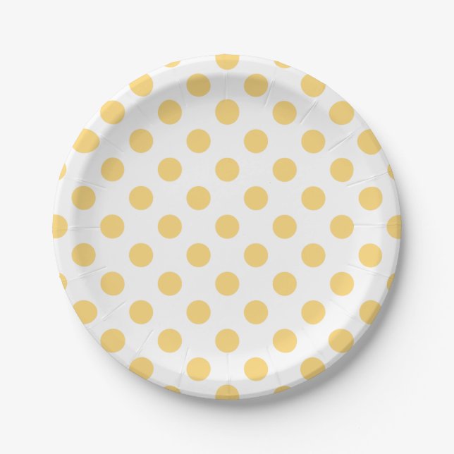 Yellow polkadots paper plate (Front)