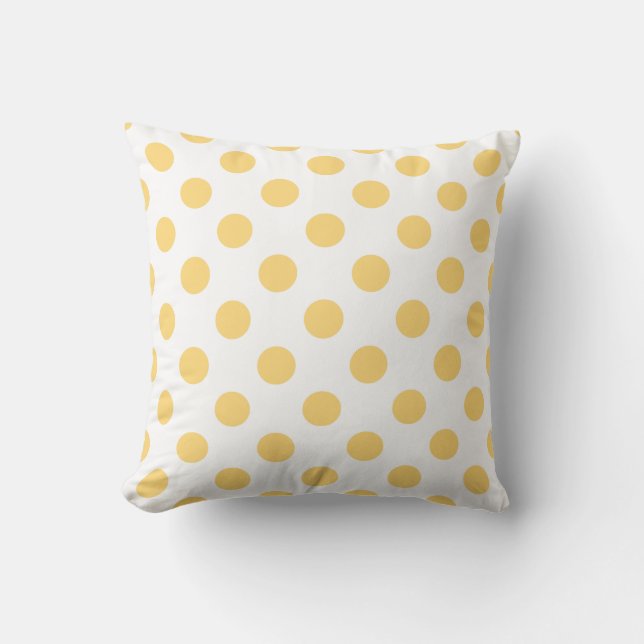 Yellow polkadots throw pillow (Front)