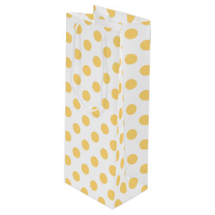 Yellow polkadots wine gift bag