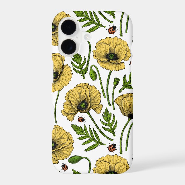 Yellow poppies and ladybugs (Back)