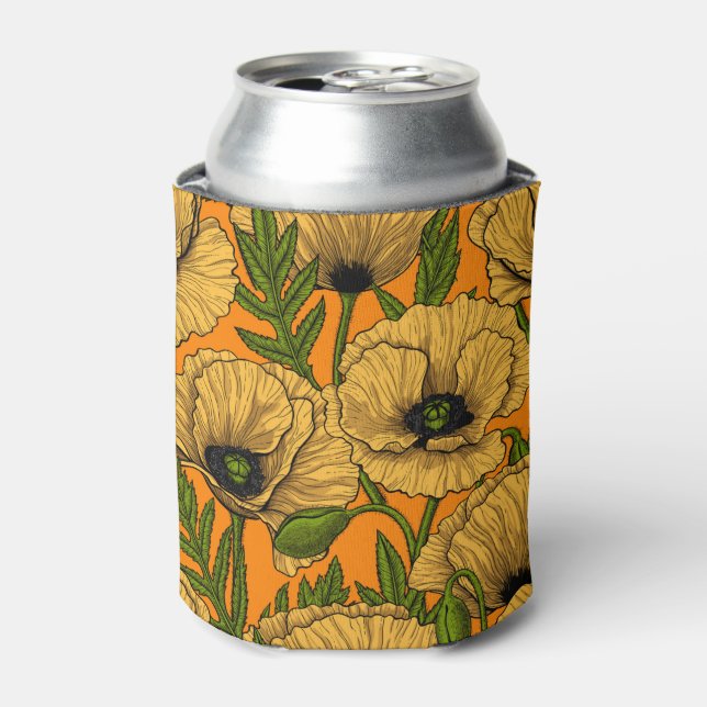Yellow poppies can cooler (Can Front)