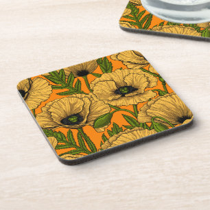 Yellow poppies coaster