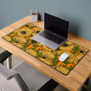 Yellow poppies desk mat