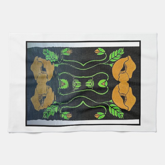 Yellow Poppies Kitchen Towel (Horizontal)