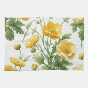 Yellow Poppies kitchen towel