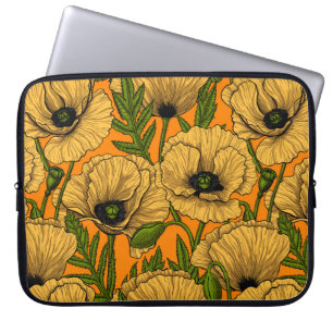 Yellow poppies laptop sleeve