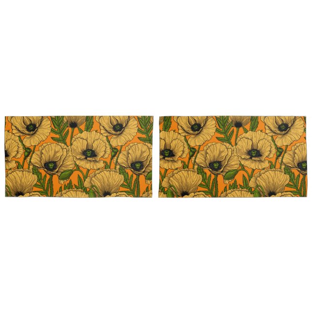 Yellow poppies pillowcase (Front-Set)