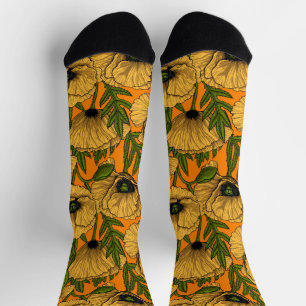 Yellow poppies socks