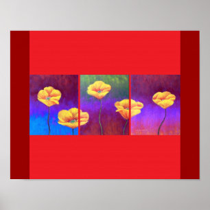 Yellow Poppy Flower Painting - Multi Poster