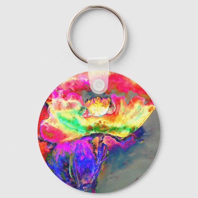 Yellow Poppy Keychain (Front)